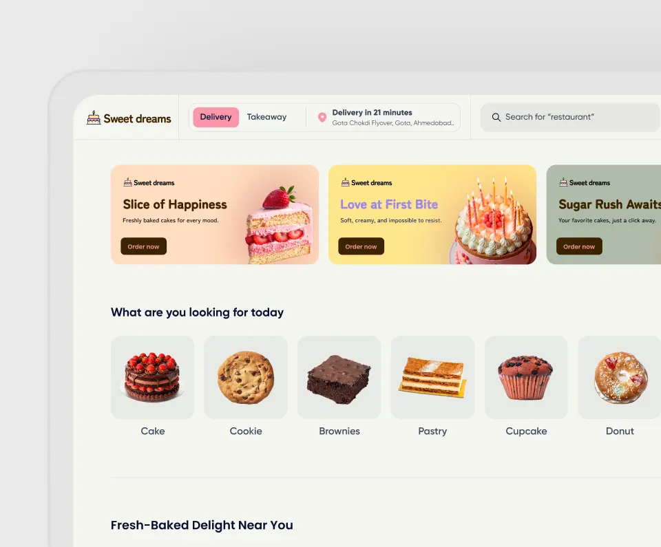 Online ordering system for bakery — branded website and mobile app by Deonde