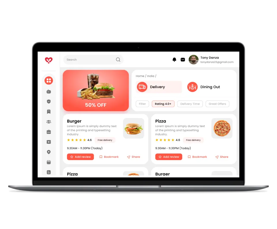 Revenue and payout dashboard for restaurant partners in Deonde vendor app
