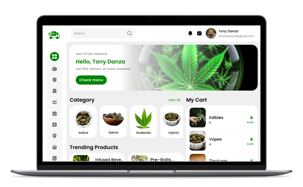 White-label cannabis delivery app solution by Deonde
