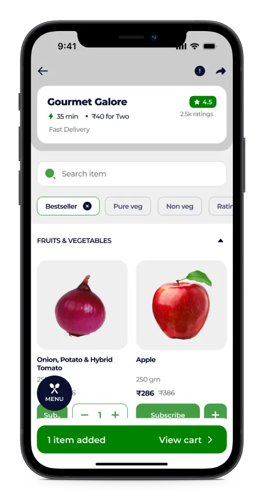 Grocery customer app screen 5