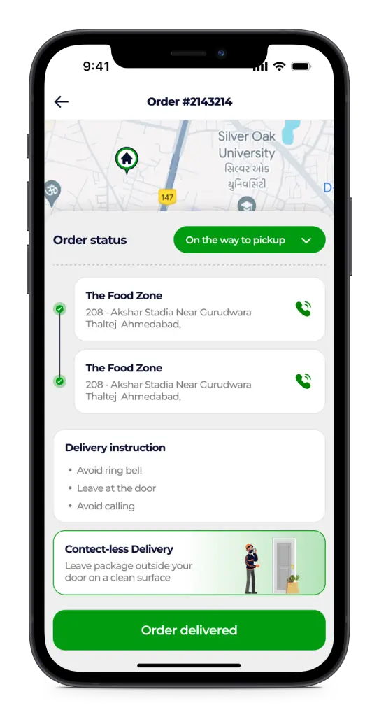 Grocery driver app screen 2