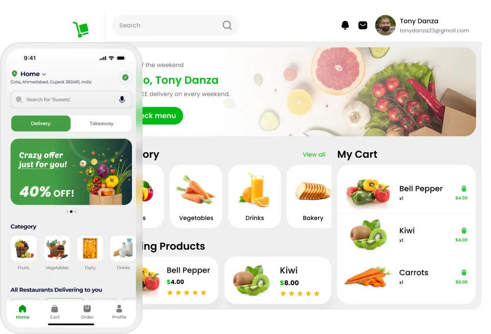 Grocery delivery app platform by Deonde
