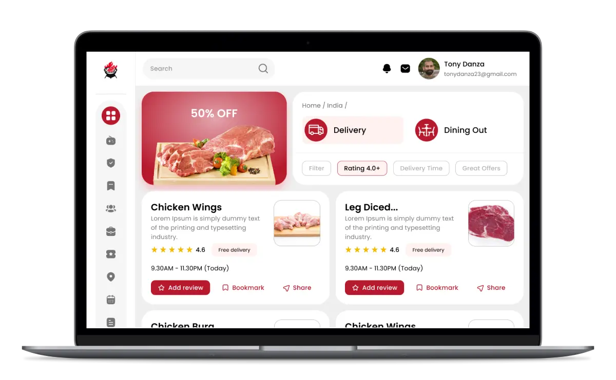 Subscription and repeat meat ordering software by Deonde