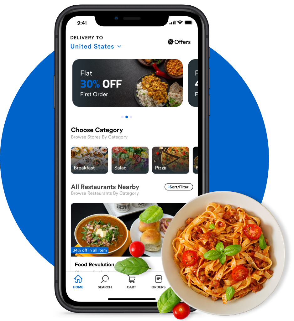 Restaurant ordering app — branded mobile food ordering on iOS and Android