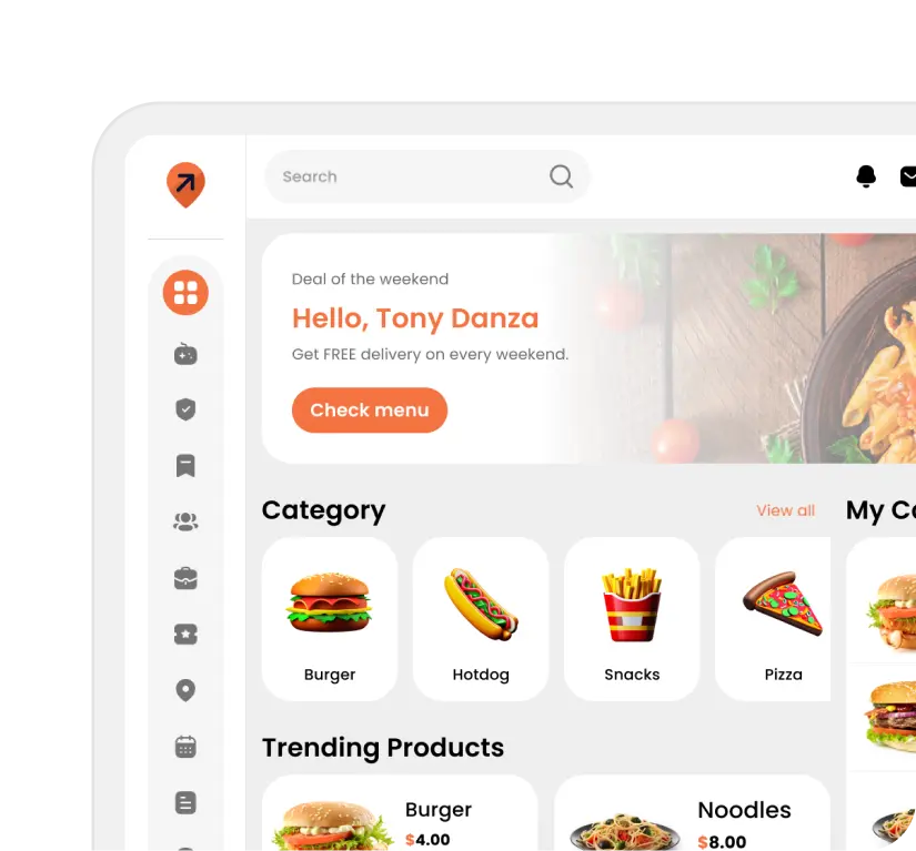 Online ordering suite dashboard