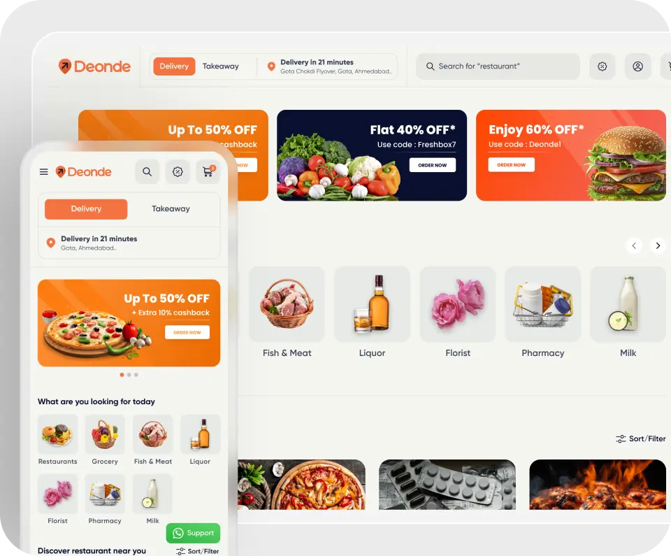 Dedicated ordering website — modern design, GloriaFood alternative